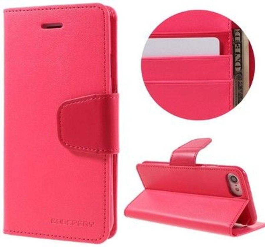 Iphone Mercury Kuoret & Kotelot | Mercury Diary Wallet (Iphone Se3/Se2/8/7) - Tumma Pinkki