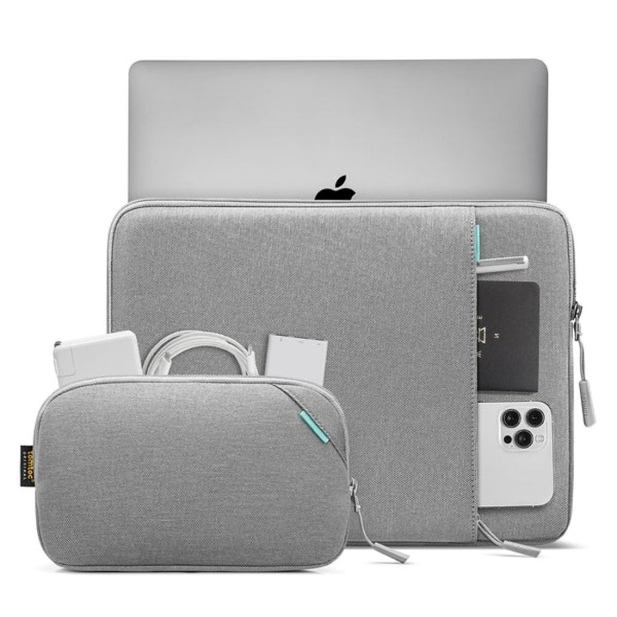 Mac Tomtoc Tietokonelaukut | Tomtoc Versatile A13 Recycled Sleeve With Pouch (Macbook Pro/Air 13") - Morkbla