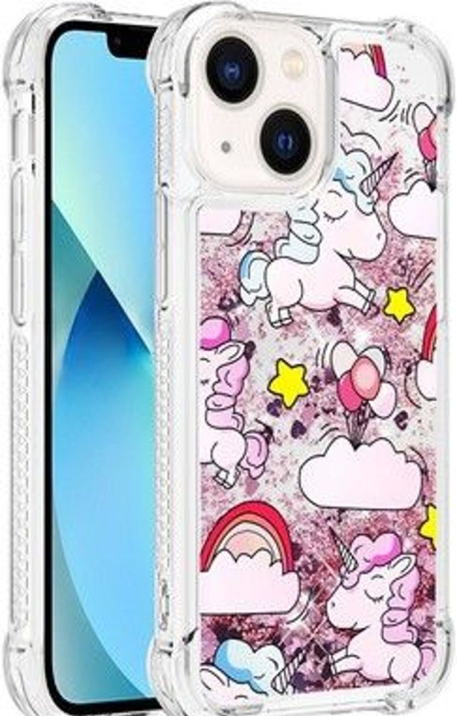 Iphone Trolsk Lastentarvikkeet | Trolsk Liquid Glitter Case - Unicorn (Iphone 14 Plus)