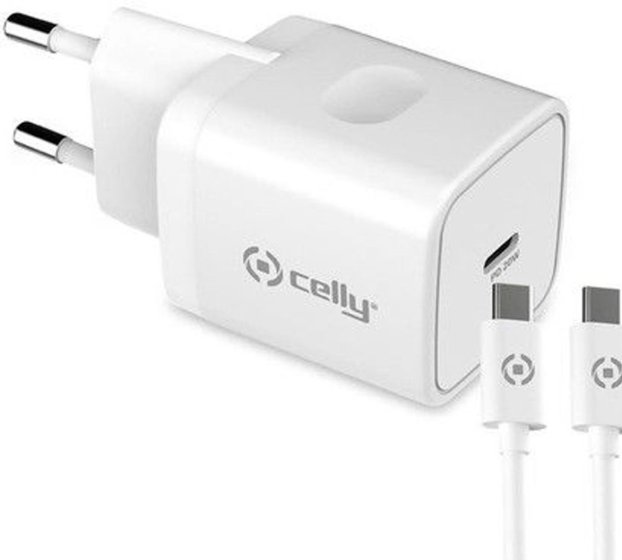 Ipad Celly Yleiset Lisavarusteet | Celly 20W -Seinalaturi Usb-C-Kaapelilla