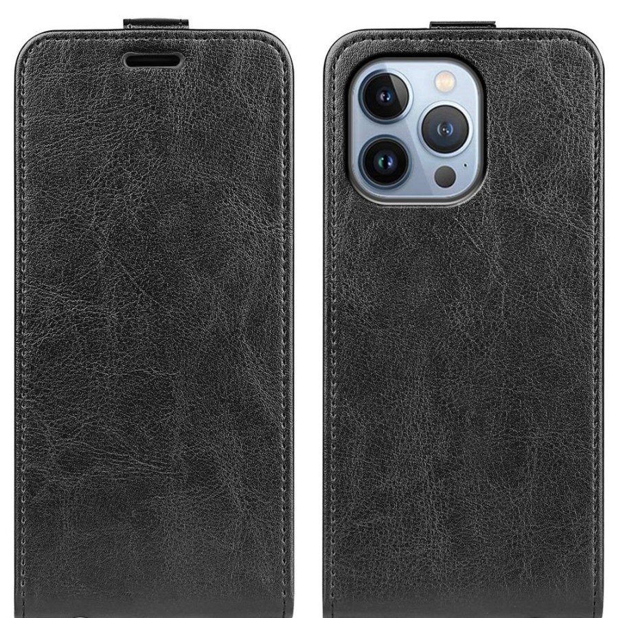 Iphone Trolsk Kuoret & Kotelot | Trolsk Vertical Flip Cover (Iphone 14 Pro) - Musta