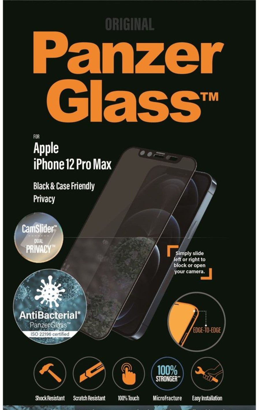 Iphone PanzerGlass Naytonsuojat | Panzerglass Dual Privacy With Camslider (Iphone 12 Pro Max)