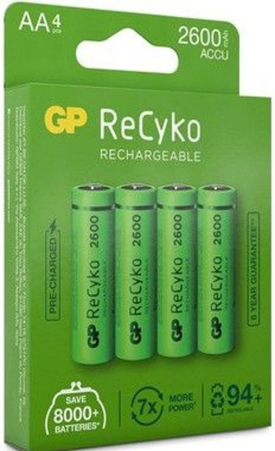 Alykkaat Kodit GP Akut | Gp Recyko Ladattava 2600Mah Aa - 4 Kpl