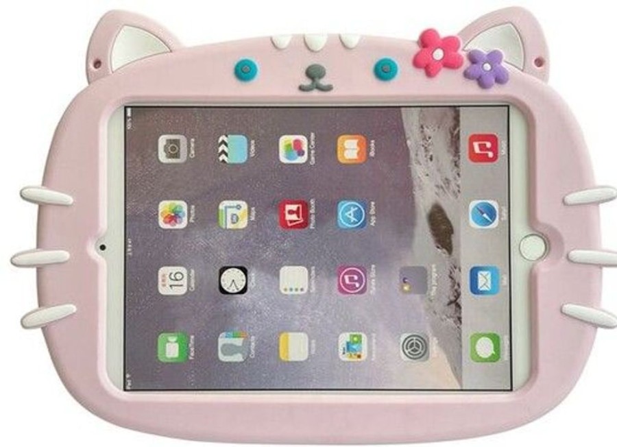 Ipad Trolsk Vanhemmat Laitteet | Trolsk Kids Case Hihnalla - Pink Cat (Ipad Mini 6)