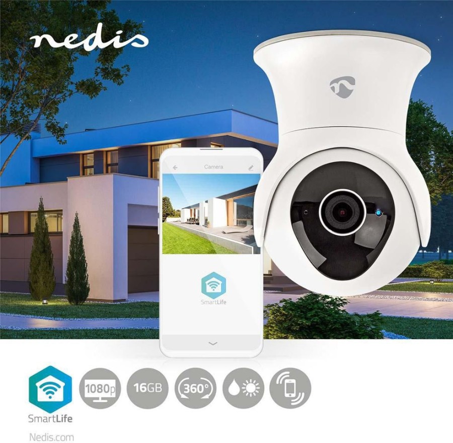 Alykkaat Kodit Nedis Verkkokamerat | Nedis Smartlife Smart Ip Camera Outdoor Pan / Tilt