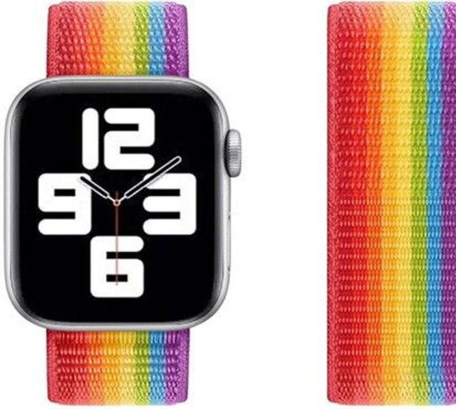 Apple Watch Lippa Series 8 | Lippa Rainbow Colored Nylon Rannekoru (Kello 41/40/38Mm)