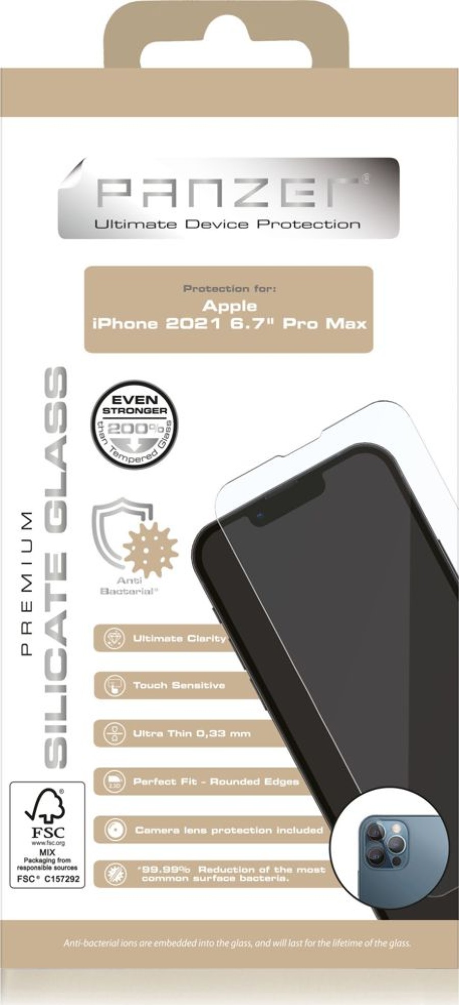 Iphone Panzer Naytonsuojat | Panzer Silicate Screen Protector V2 (Iphone 13 Pro Max)