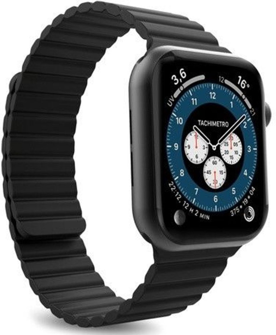 Apple Watch Puro Kasivarsihihna | Puro Icon Link (Watch 49/45/44/42Mm) - Bla