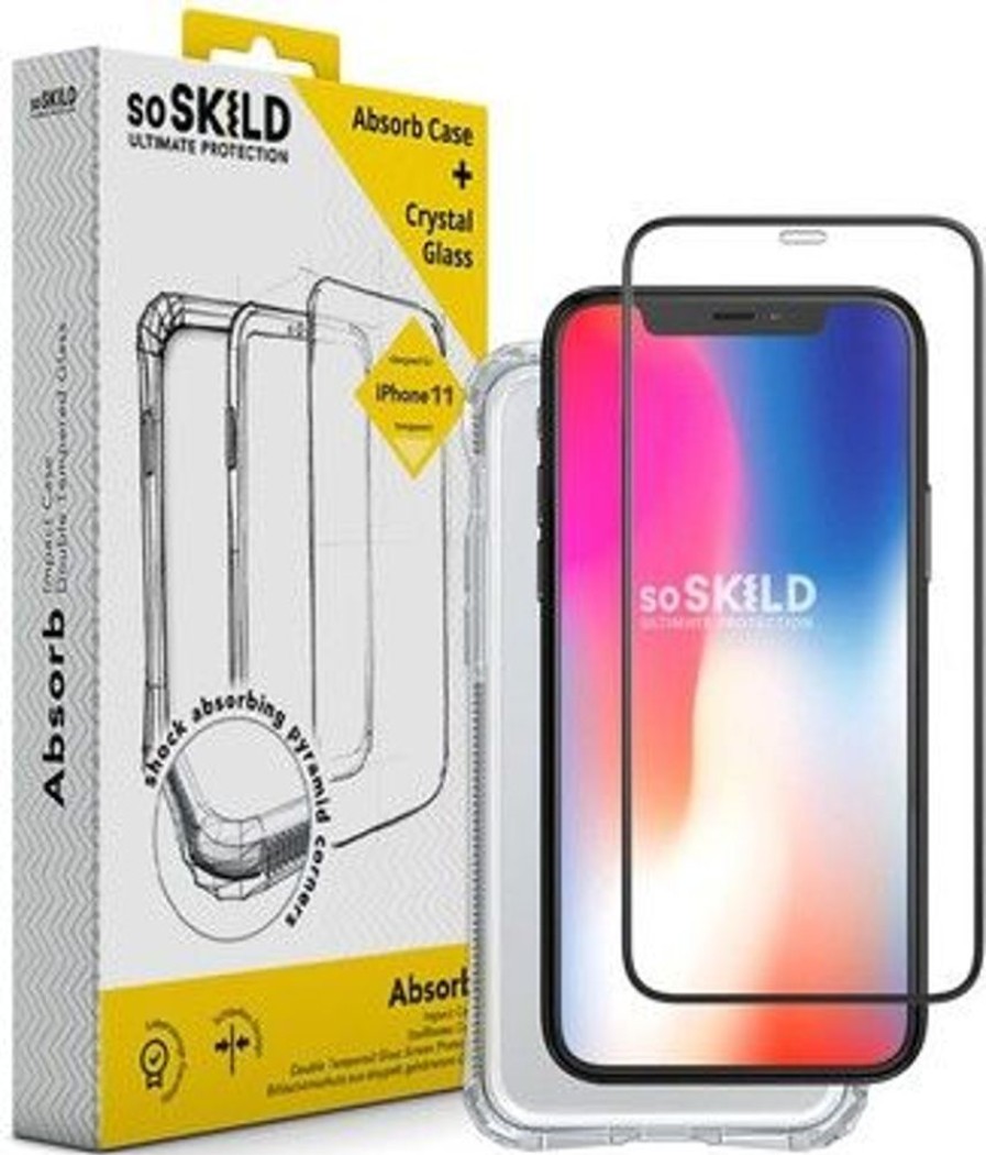 Iphone SoSkild Naytonsuojat | Soskild Absorb 2.0 Back Case + Tempered Glas (Iphone 11 Pro Max)