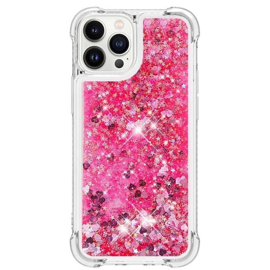 Iphone Trolsk Kuoret & Kotelot | Trolsk Liquid Glitter Case - Hearts (Iphone 15 Pro)