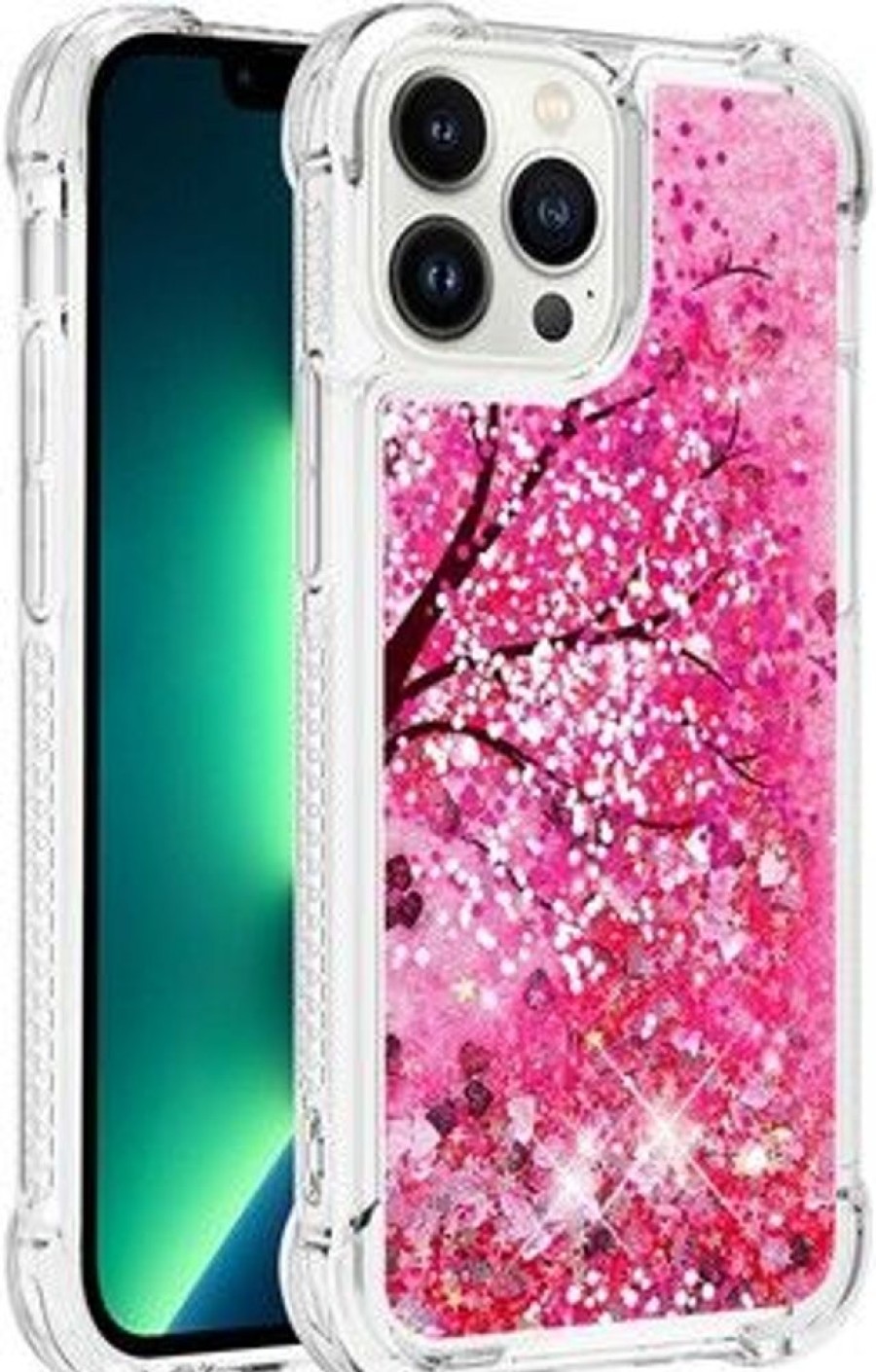 Iphone Trolsk Kuoret & Kotelot | Trolsk Liquid Glitter -Kotelo - Vaaleanpunainen (Iphone 13 Pro)