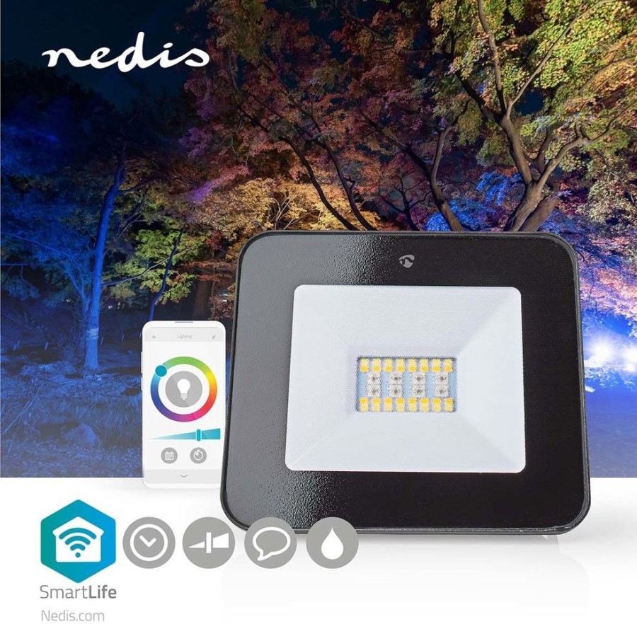 Alykkaat Kodit Nedis Valaistus | Nedis Smartlife Wi-Fi Smart Rgb Floodlight 20W