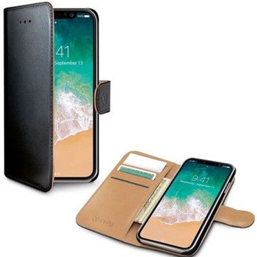 Iphone Celly Kuoret & Kotelot | Celly Wallet Case (Iphone 11) - Musta