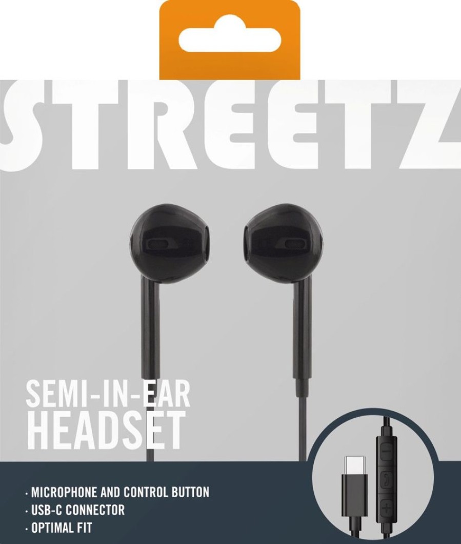 Iphone Streetz Kuulokkeet & Headsetit | Streetz Semi-In-Ear -Kuulokkeet Usb-C:Lla