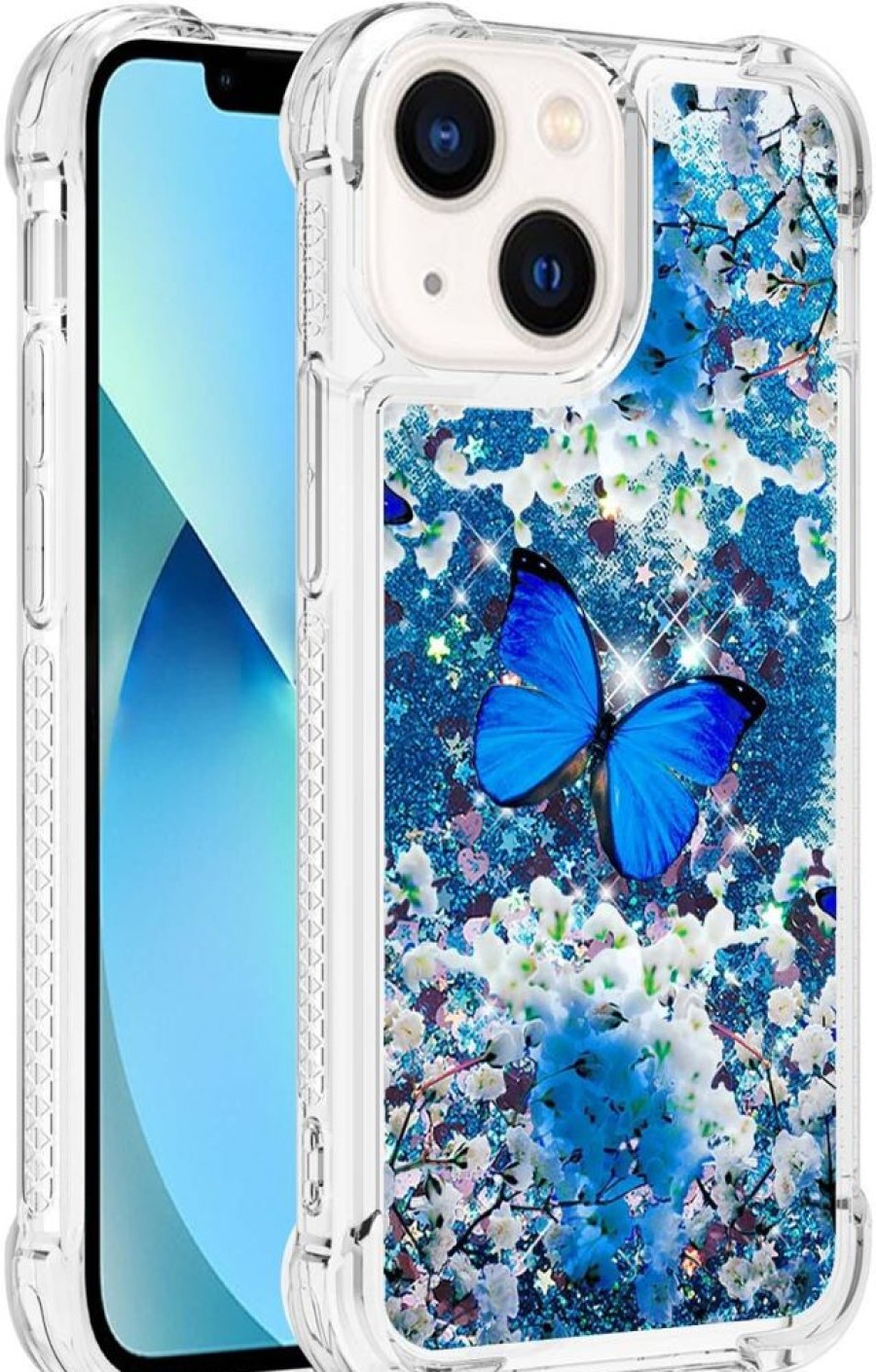 Iphone Trolsk Kuoret & Kotelot | Trolsk Liquid Glitter -Kotelo - Butterfly (Iphone 13 Pro Max)