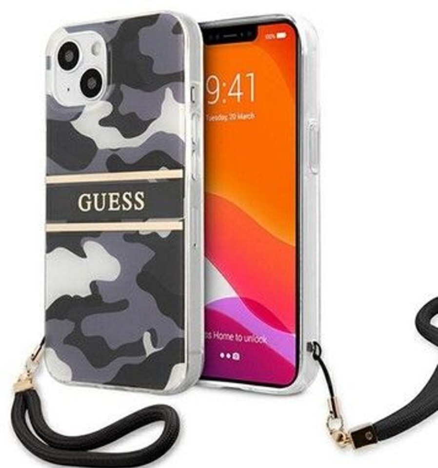 Iphone Guess Kuoret & Kotelot | Guess Camo -Kotelo Kasihihnalla (Iphone 13 Mini)