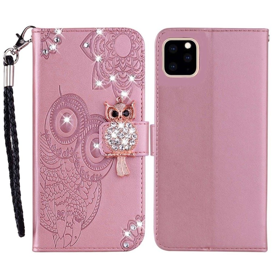 Iphone Trolsk Kuoret & Kotelot | Trolsk Rhinestone Owl -Lompakko (Iphone 14 Plus)