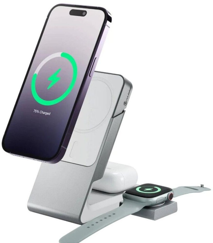 Iphone Alogic Laturit | Alogic Matrix 3-In-1 Magneettinen Lataustelakka Apple Watch -Laturilla - Musta