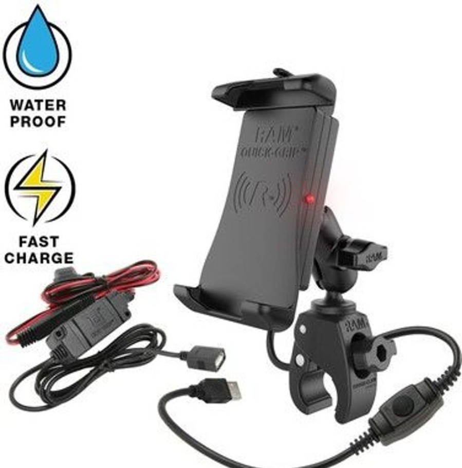 Iphone RAM Mount Telineet | Ram Mount Quick-Grip Waterproof Wireless Charging Mount With Tough-Claw