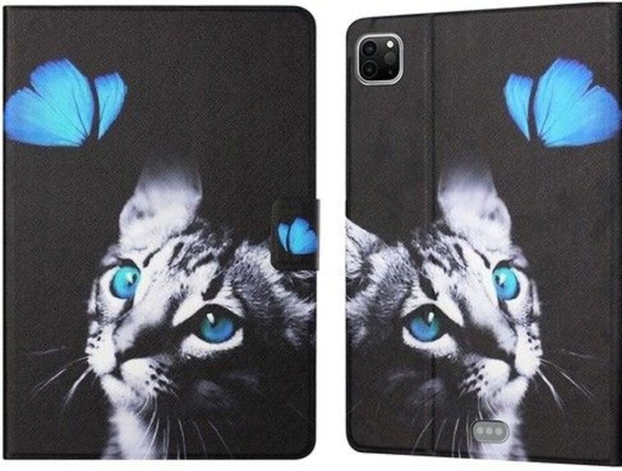 Ipad Trolsk Vanhemmat Laitteet | Trolsk Card Slot Folio - Cat & Butterfly (Ipad Pro 11/Ipad Air 5/Air 4)