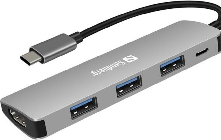 Mac Sandberg Haaroittimet | Sandberg Usb-C Dock Hdmi+3Xusb+Pd 100W