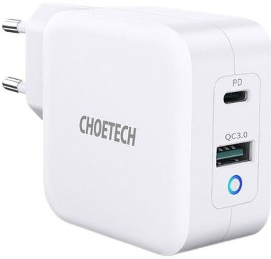 Mac Cecotec Lataaminen | Choetech Pd8002 65 W 2-Porttinen Pd-Laturi Gan + Usb-C-Kaapeli