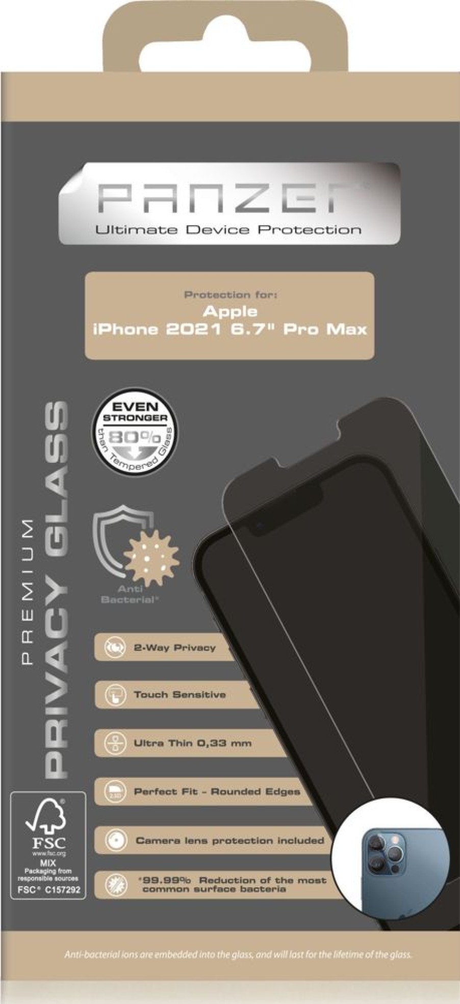 Iphone Panzer Naytonsuojat | Panzer Privacy Screen Protector 2-Way (Iphone 13 Pro Max)