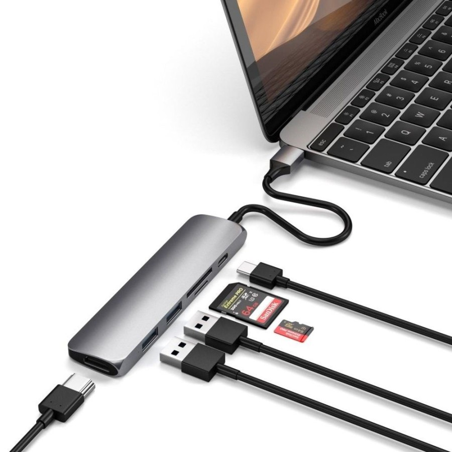 Mac Satechi Haaroittimet | Satechi Slim Usb-C Multi-Port Adapter V2