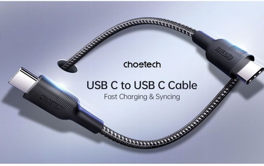 Mac Choetech Yleiset Mac-Lisavarusteet | Choetech -1007 Punottu Usb-C-Kaapeli 100W