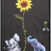 Ipad Trolsk Kuoret & Kotelot | Trolsk Card Slot Folio - Elephants & Sunflower (Ipad Pro 11/Ipad Air 5/Air 4)