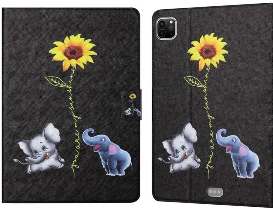 Ipad Trolsk Kuoret & Kotelot | Trolsk Card Slot Folio - Elephants & Sunflower (Ipad Pro 11/Ipad Air 5/Air 4)