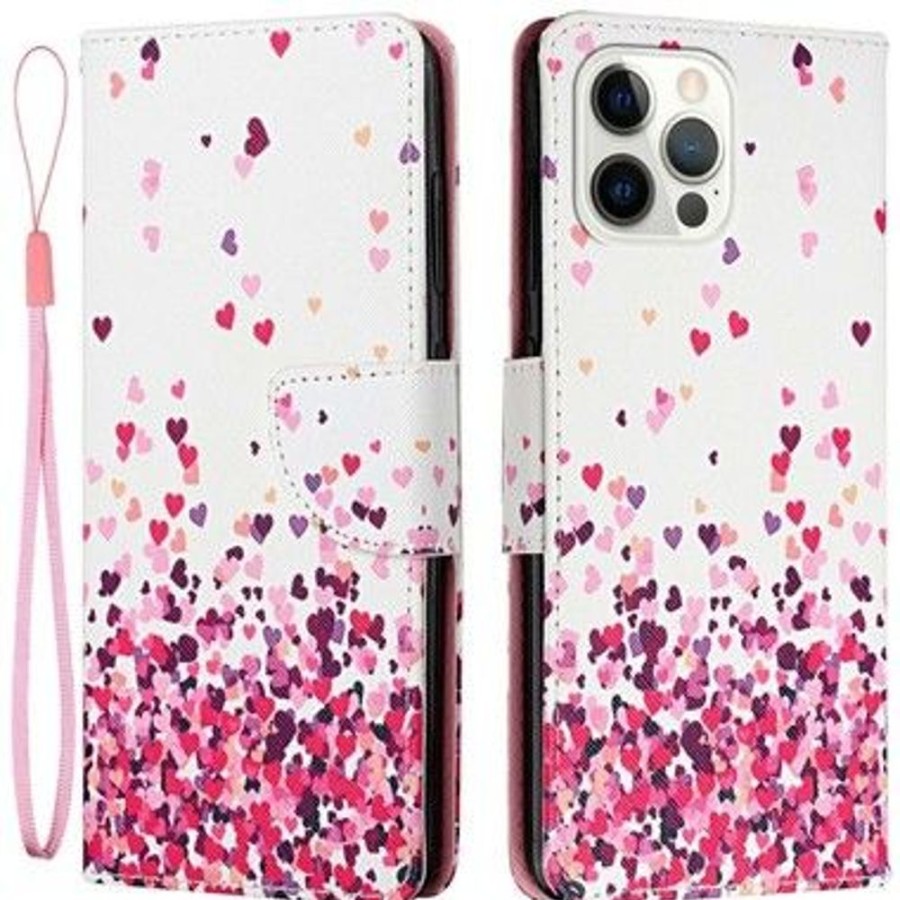 Iphone Trolsk Lastentarvikkeet | Trolsk Pink Hearts Wallet (Iphone 14 Pro Max)