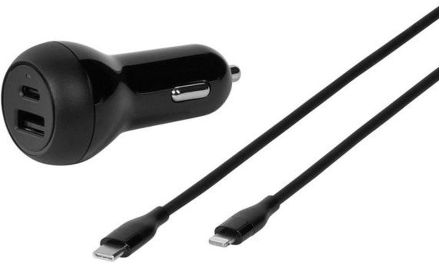 Iphone Vivanco Autotarvikkeet | Vivanco Usb-C / Usb-A Billadare + Lightningkabel 32W